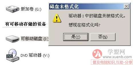 U盘提示未格式化的解决办法